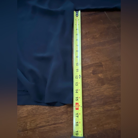 Flutter sleeve lined crepe/organza Black blouse, Size XL - Picture 10 of 11